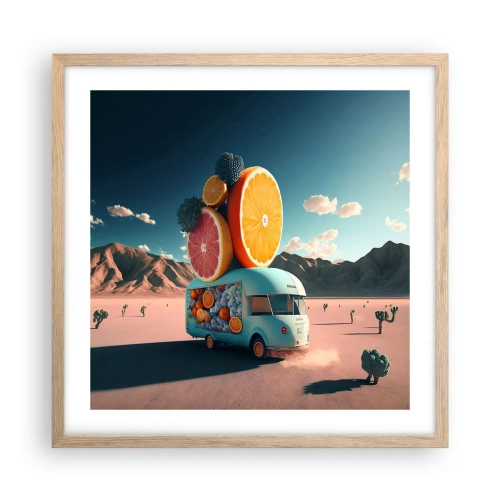 Poszter világos tölgy keretben - A nyaralás íze - 50x50 cm