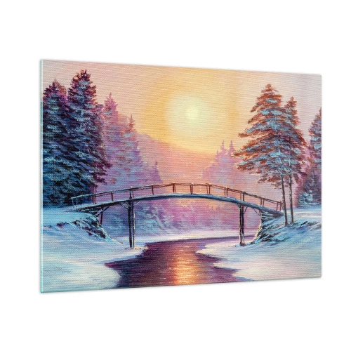 Üveg kép - Négy évszak - tél - 100x70 cm