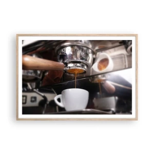 Poszter világos tölgy keretben - A nap egy jó pillanata - 100x70 cm