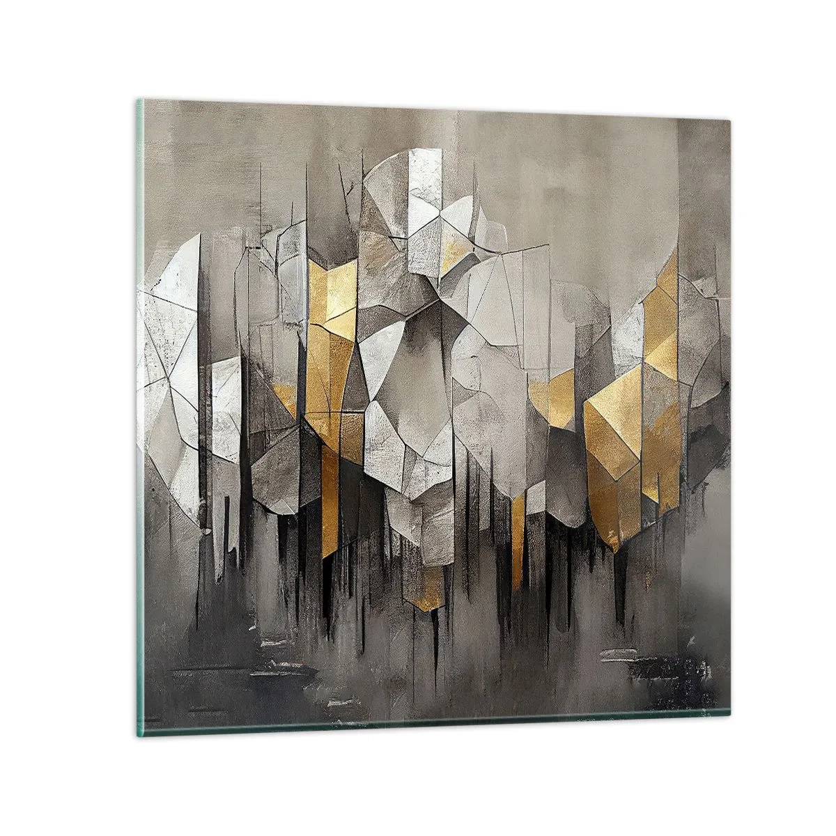 Üveg kép - Kompozíció jégből és fényből - 70x70 cm