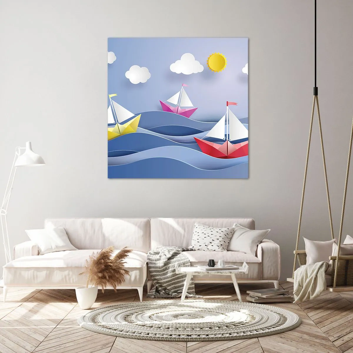 Vászonkép - Ó, milyen jó hintázni a hullámokban - 60x60 cm
