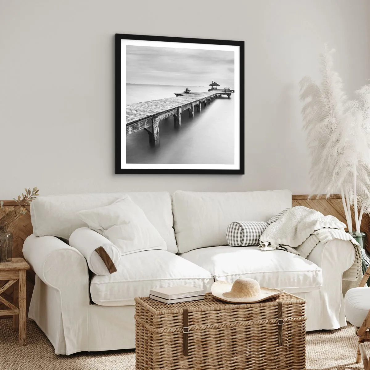Poszter fehér keretben - A távolba - 40x40 cm