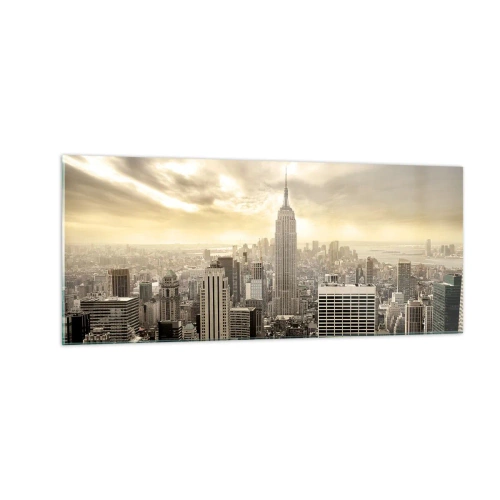 Üveg kép - Szürkéből szőtt New York - 100x40 cm