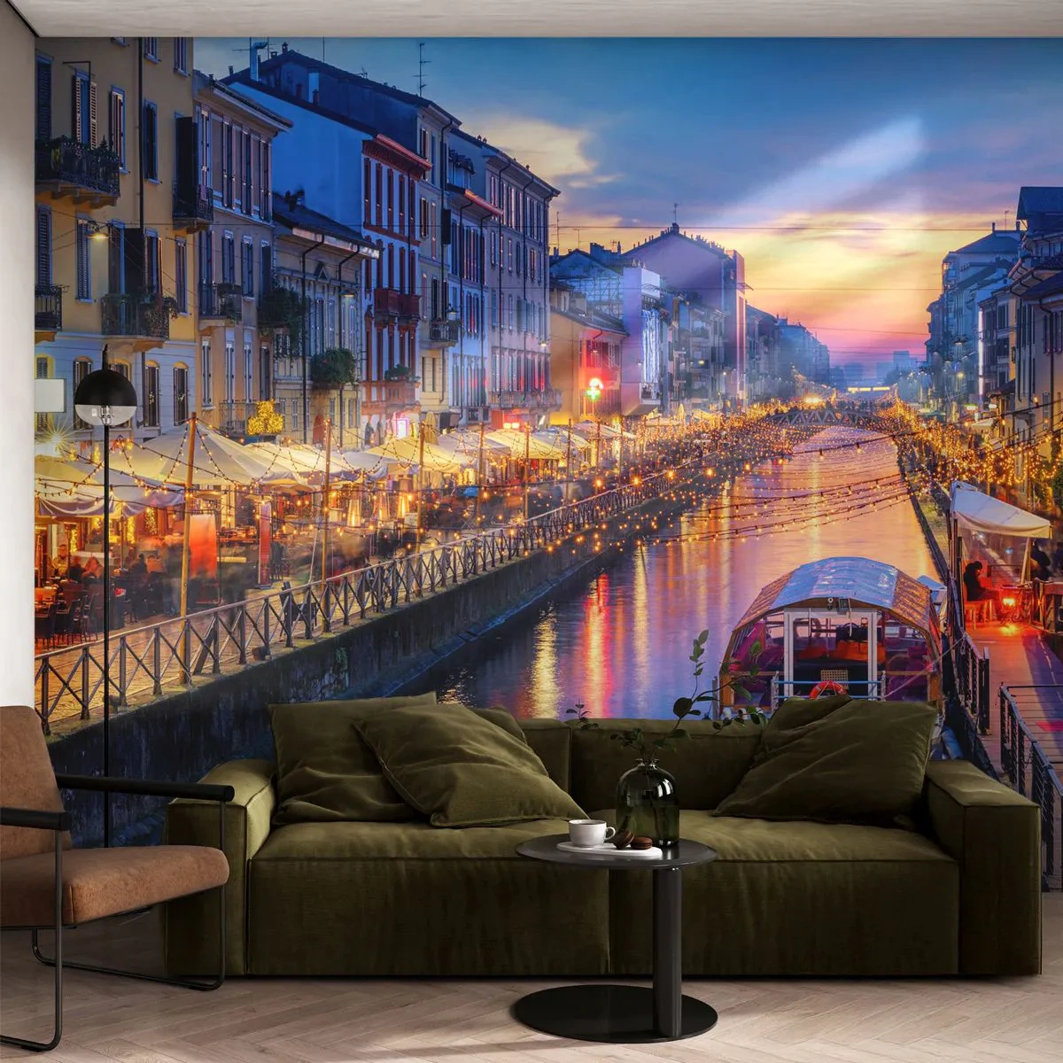 Fotótapéta Standard Eco - Fény és öröm estéje - Város, Milánó, Olaszország - 350x256 cm