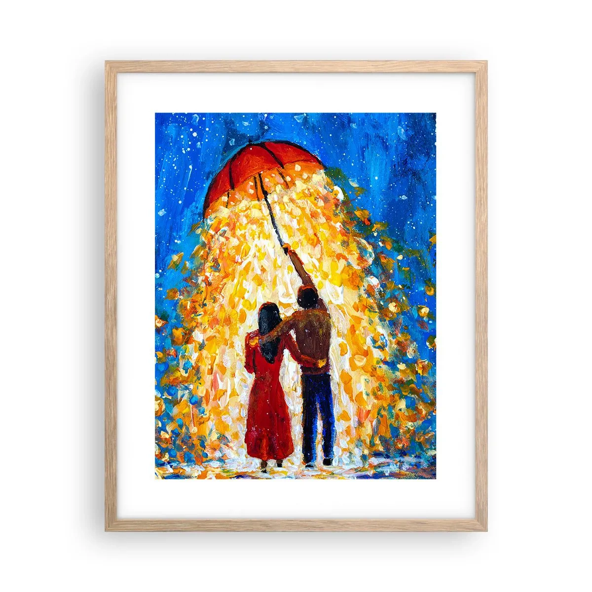 Poszter világos tölgy keretben - Egy esős este varázsa? - 40x50 cm