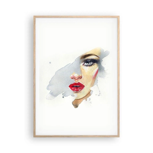 Poszter világos tölgy keretben - Egy vízcsepp tükörkép - 70x100 cm