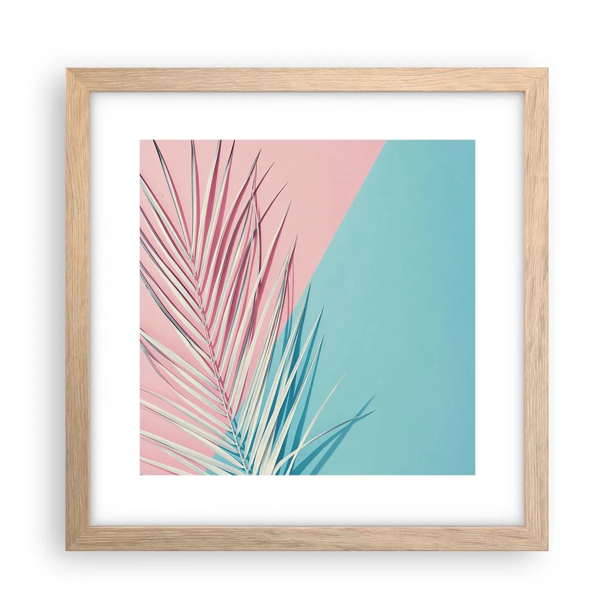 Poszter világos tölgy keretben - Trópusi impresszió - 30x30 cm