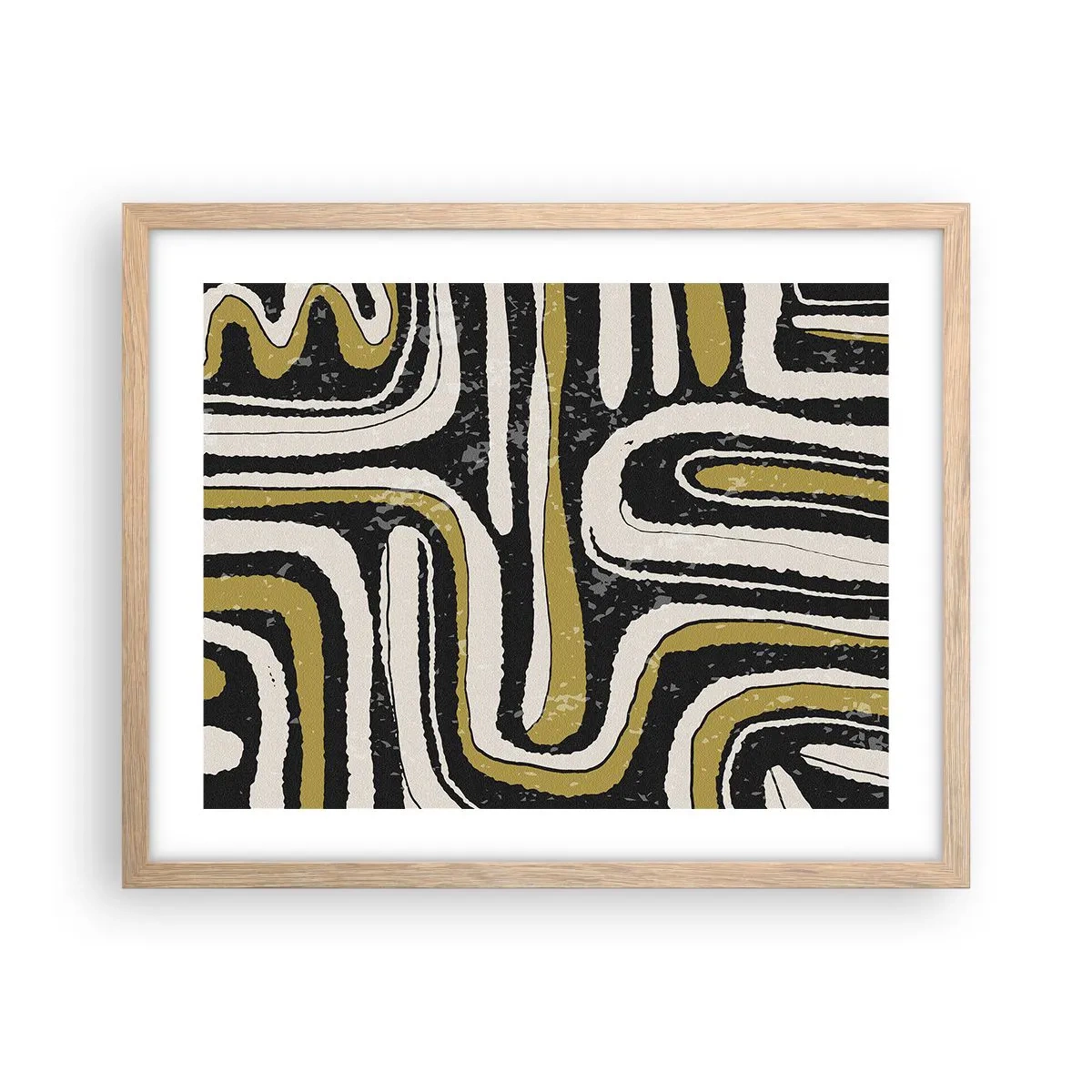 Poszter világos tölgy keretben - Kompozíció: traktusok és sikátorok - 50x40 cm