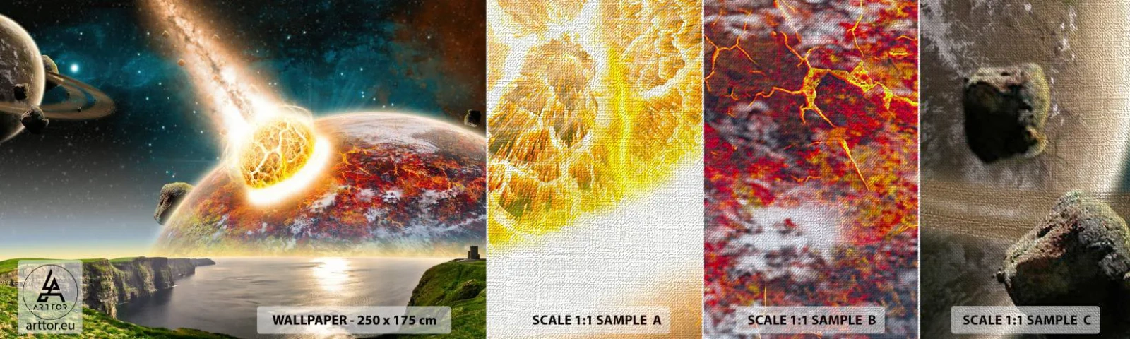 Fotótapéta Minta Premium Canvas - Kozmikus dráma - Absztrakció, Tájkép, Világegyetem - 100x30 cm