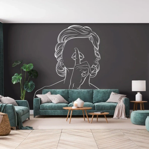 Fotótapéta Premium Sand - A szépség csendben virágzik - Nő, Rajz, Vonal - 500x350 cm