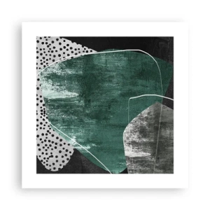 Poszter - Színes absztrakció aranypehellyel - 40x40 cm