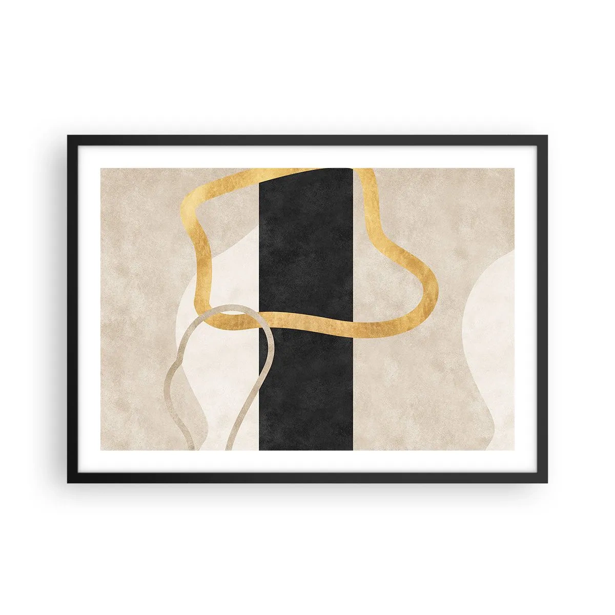 Poszter fehér keretben - Hurkolt formák - 70x50 cm