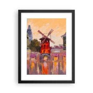 Poszter fehér keretben - Párizsi ikonok - Moulin Rouge - 30x40 cm