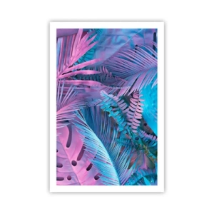 Poszter - Trópusok rózsaszínben és kékben  - 61x91 cm