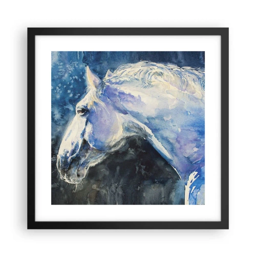Poszter fehér keretben - Portré kék fényben - 40x40 cm