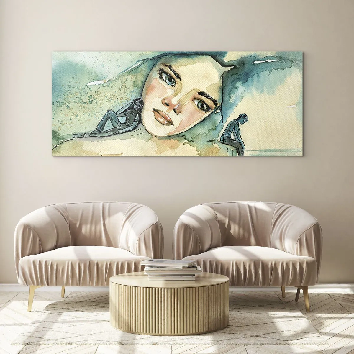 Üveg kép - Am I blue? - 100x40 cm