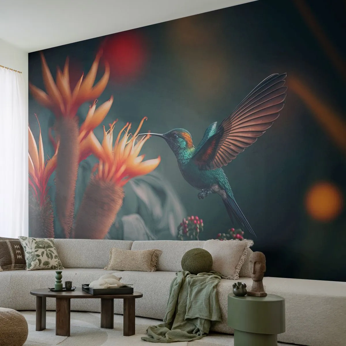 Fotótapéta Standard Eco - Egy igazán színes élet - Madár, Egzotikus, Virág - 350x256 cm