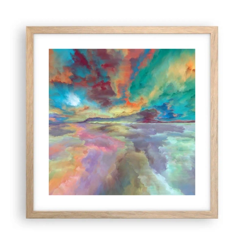 Poszter világos tölgy keretben - Két mennyország - 40x40 cm