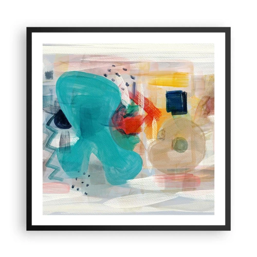 Poszter fehér keretben - Színes játék - 60x60 cm