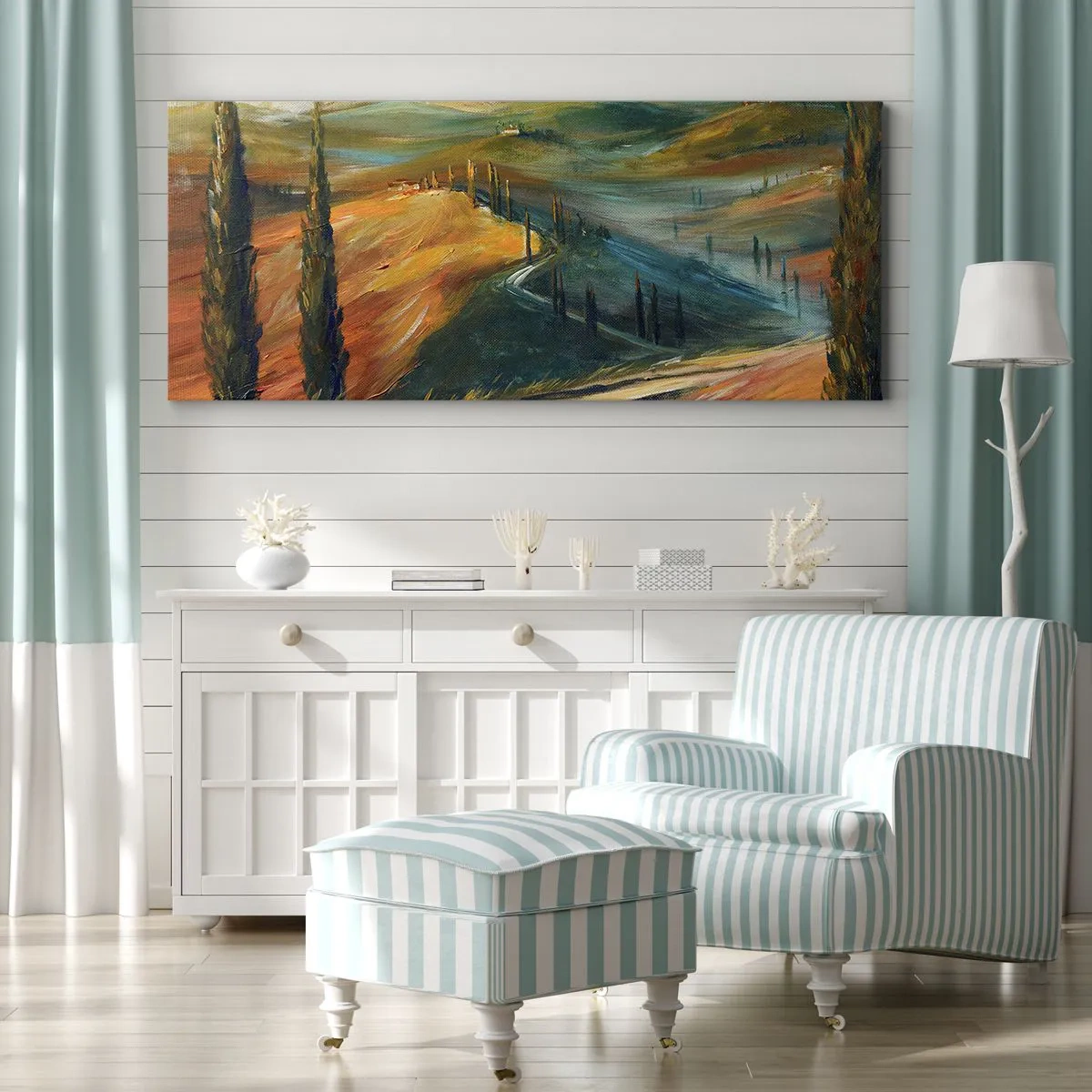 Vászonkép - Toszkán táj - 90x30 cm