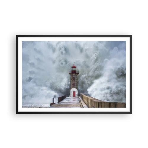 Poszter fehér keretben - A vizek ordítása, a vihar zaja - 91x61 cm