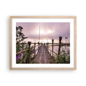 Poszter világos tölgy keretben - Nyugalom és csend Ázsiában - 50x40 cm