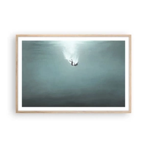 Poszter világos tölgy keretben - Az óceán ölelésében - 91x61 cm