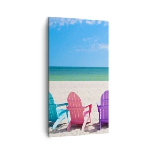 Vászonkép - Szivárványos strand - 45x80 cm