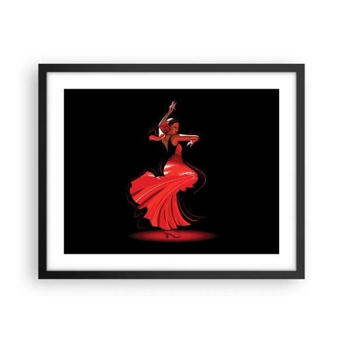 Poszter fehér keretben - A flamenco tüzes szelleme - 50x40 cm