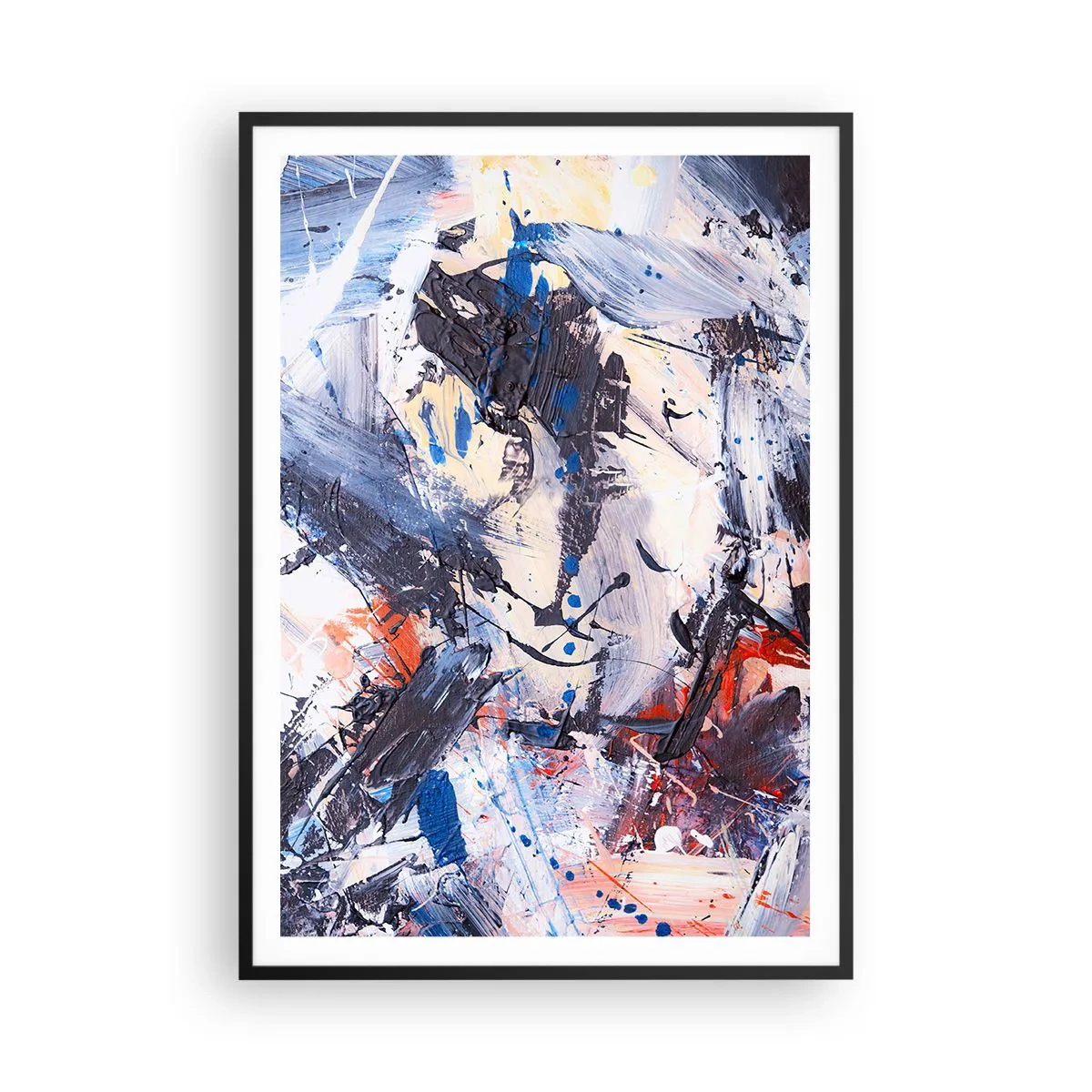 Poszter fehér keretben - Őrült absztrakt tánc - 70x100 cm
