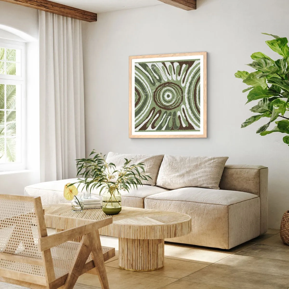 Poszter világos tölgy keretben - Az érzelmek robbanása - 60x60 cm