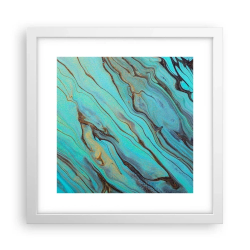 Poszter fekete keretben - Türkiz árapály - 30x30 cm