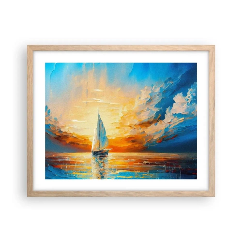 Poszter világos tölgy keretben - Aranyban vitorlázva - 50x40 cm