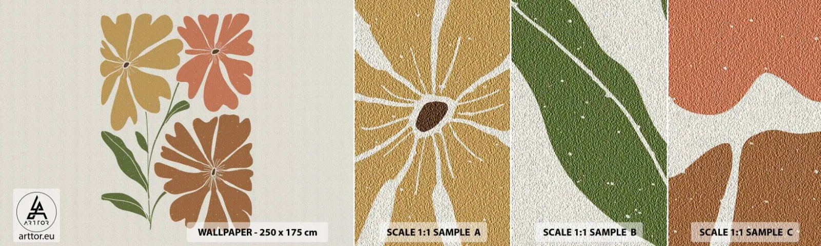 Fotótapéta Minta Standard Eco - Természet és geometria - Boho, Virágok, Minimalizmus - 100x30 cm