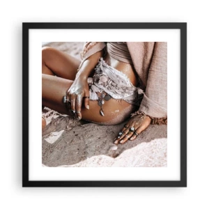 Poszter fehér keretben - A hullámok vetettek partra? - 40x40 cm