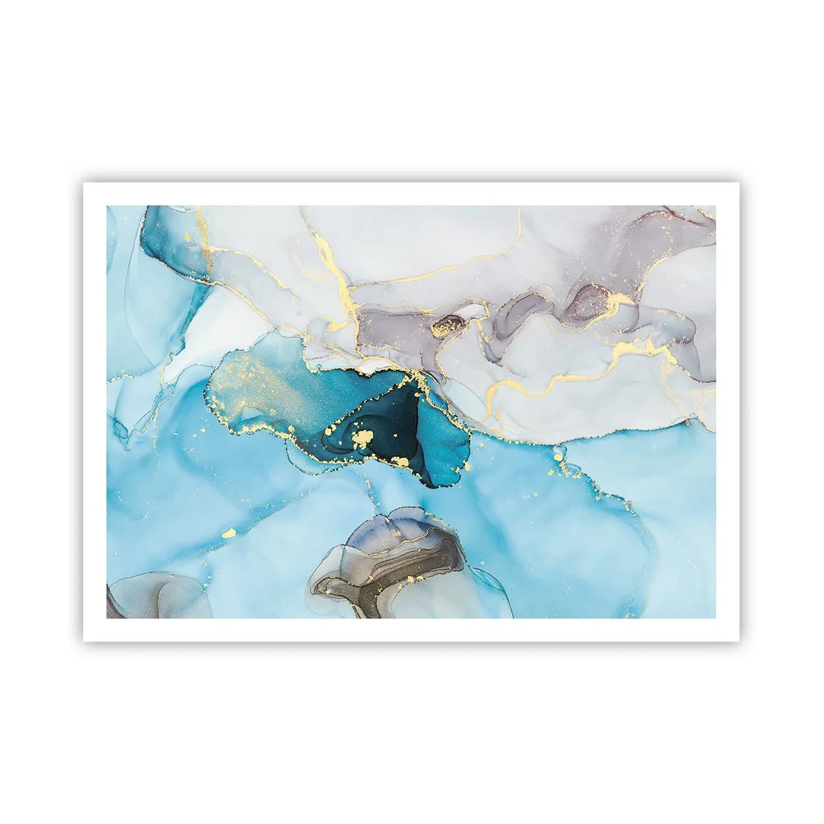 Poszter - Tanulmány a szürke és a türkiz találkozásáról - 100x70 cm