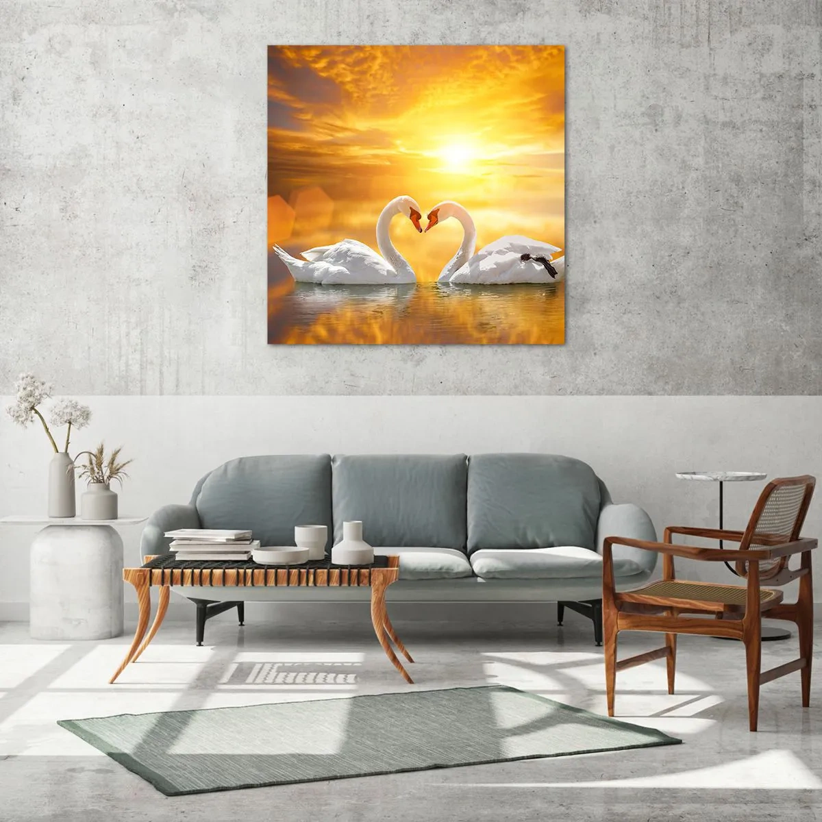 Üveg kép - A szív a legszebb szó a világon... - 70x70 cm