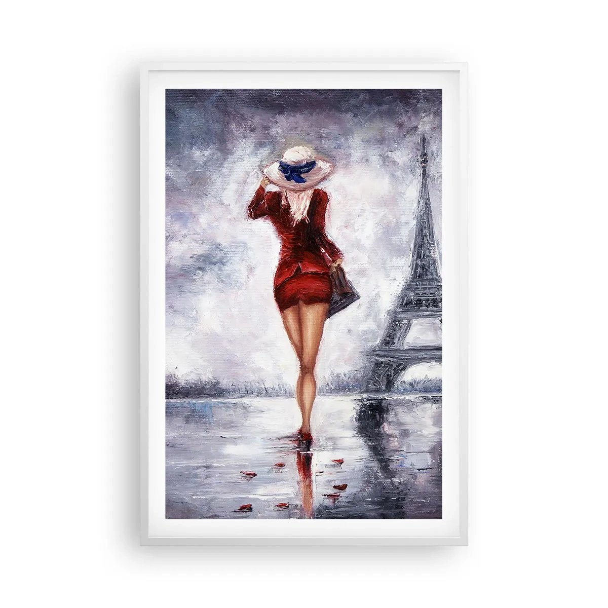 Poszter fekete keretben - Párizsi szimbólumok - 61x91 cm