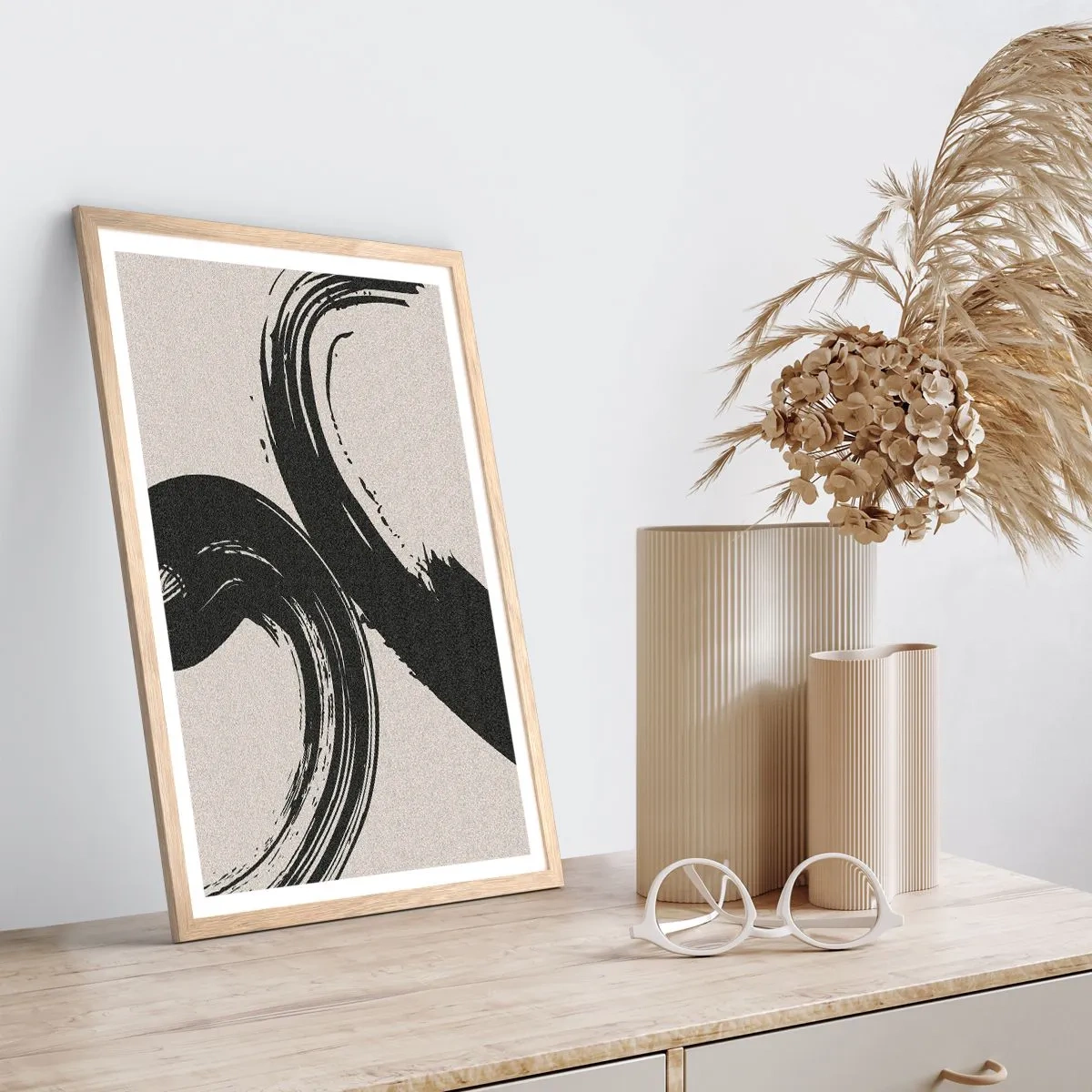 Poszter világos tölgy keretben - Söprő és körkörös - 61x91 cm