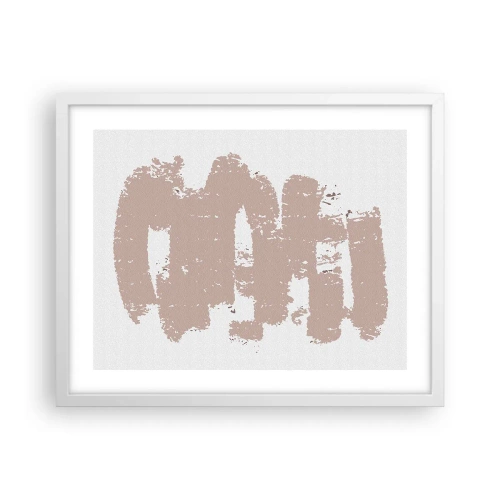 Poszter fekete keretben - Absztrakció lágy rózsaszínben - 50x40 cm