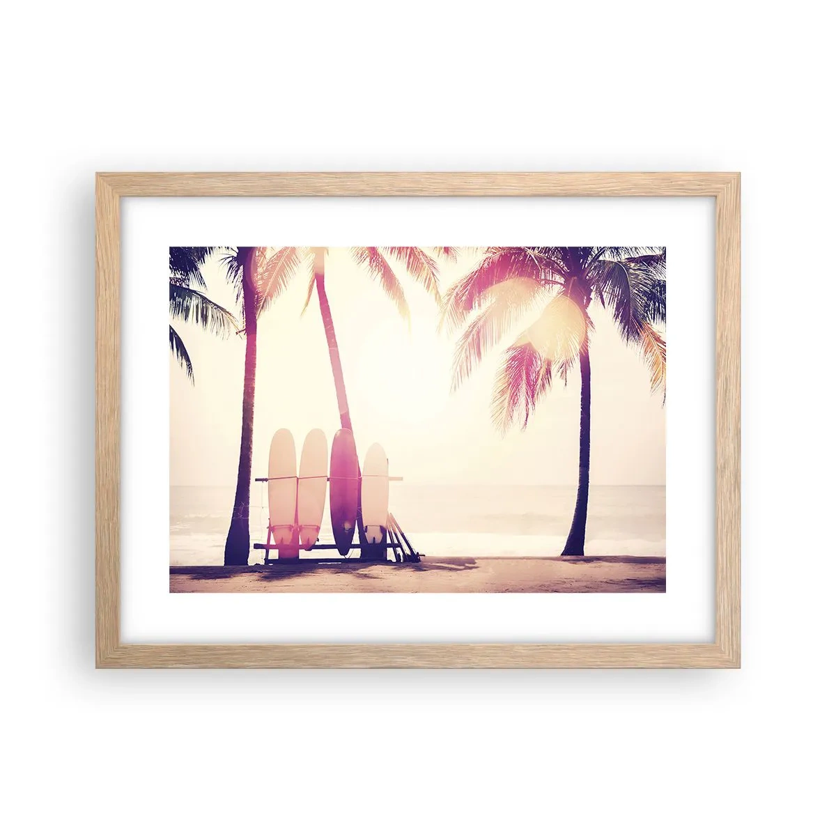 Poszter világos tölgy keretben - Ez remek nap lesz - 40x30 cm