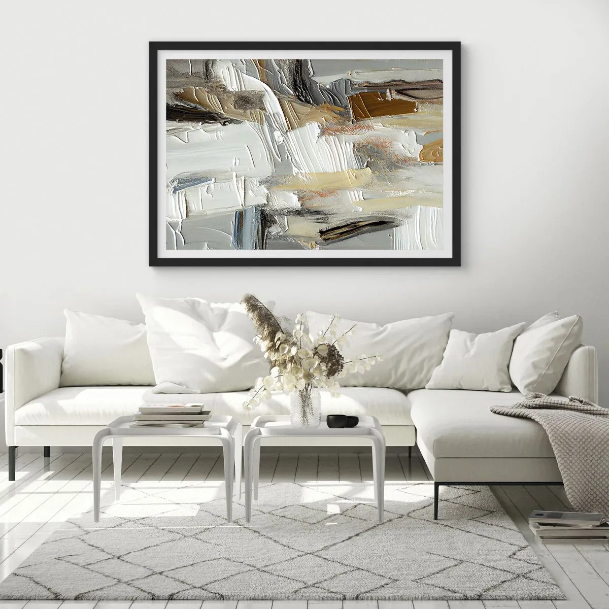Poszter fehér keretben - Színes rétegződés - 70x50 cm