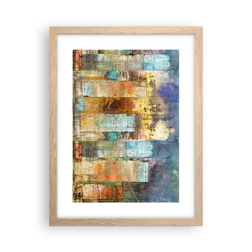 Poszter világos tölgy keretben - Napfényes metropolisz - 30x40 cm