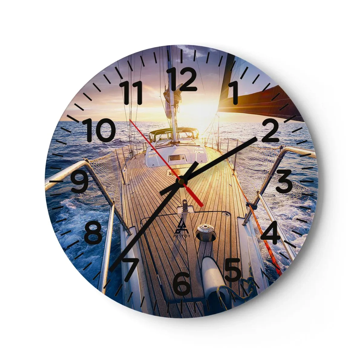 Falióra, Óra - Futás a hullámokon - 30x30 cm