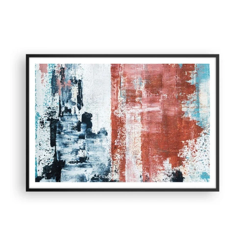 Poszter fehér keretben - Fele-fele absztrakt - 100x70 cm