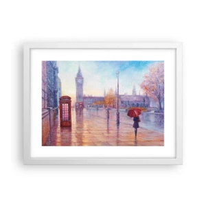 Poszter fekete keretben -  Őszi nap Londonban - 40x30 cm