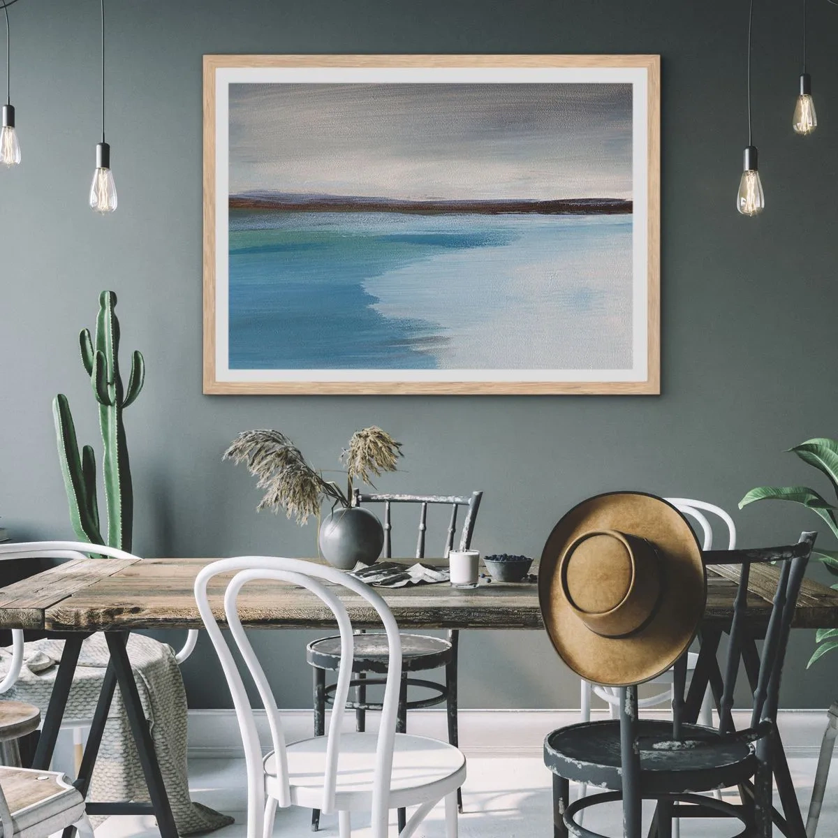 Poszter világos tölgy keretben - Vízszintes tájkép - 91x61 cm