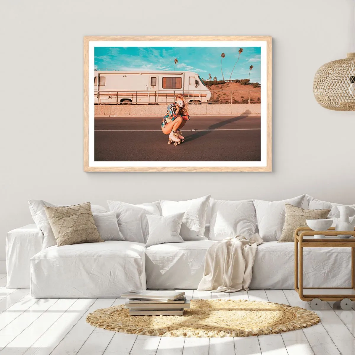 Poszter világos tölgy keretben - Mosolyt kérek! - 40x30 cm