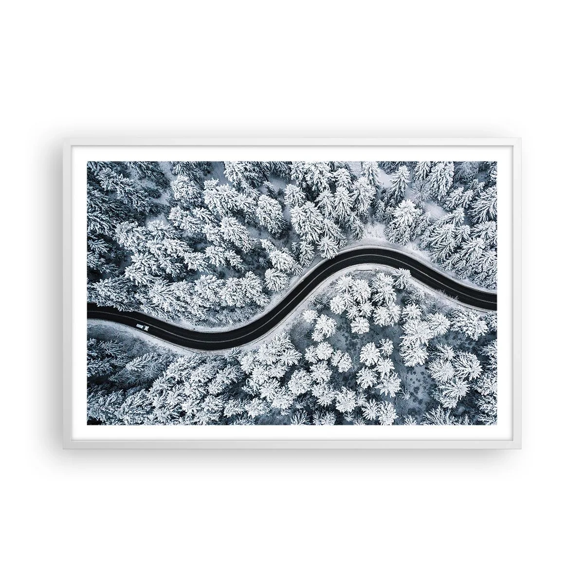 Poszter fekete keretben - A téli erdőn - 91x61 cm