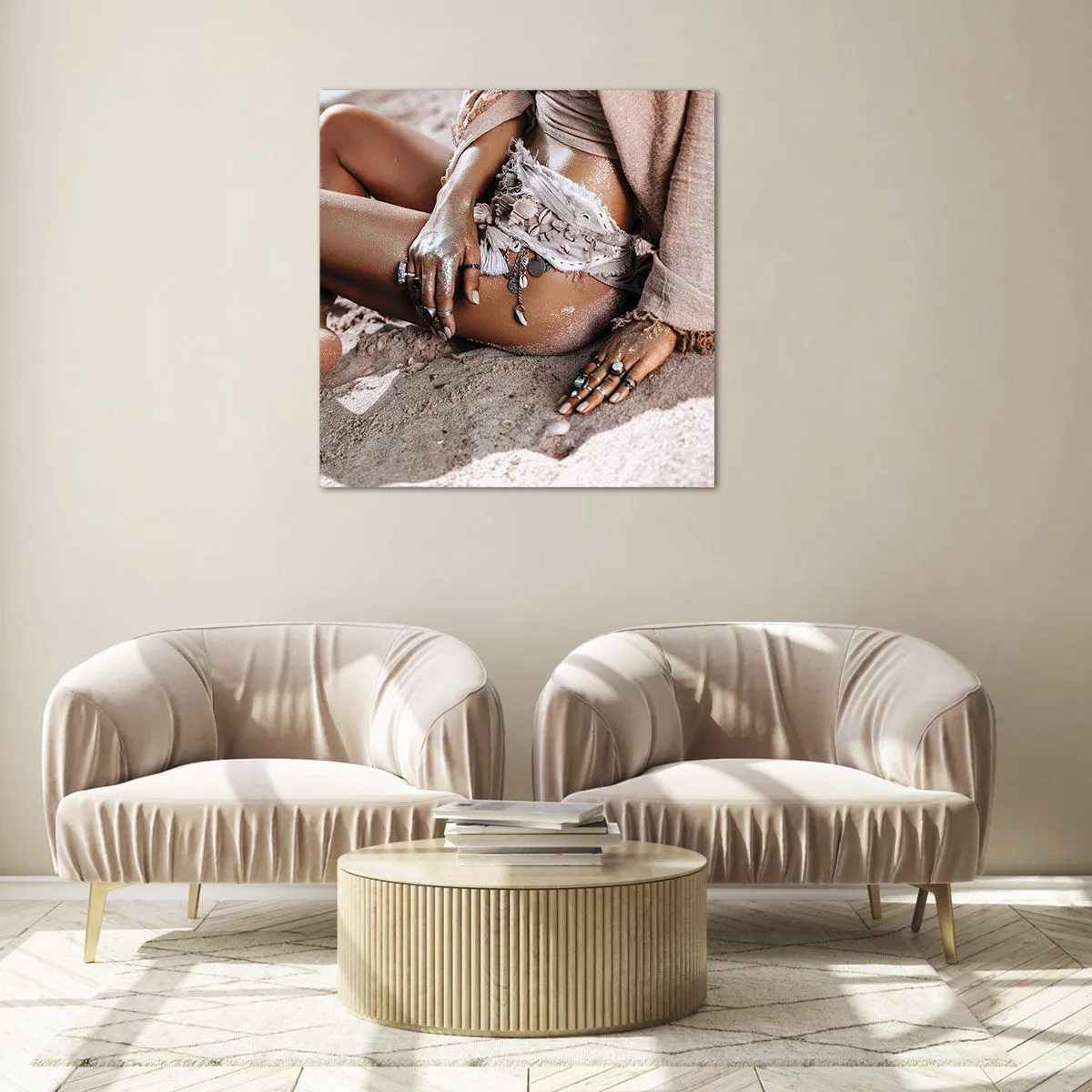 Üveg kép - A hullámok vetettek partra? - 30x30 cm